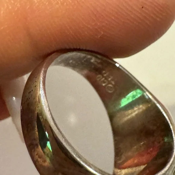 Stunning 925 Sterling silver and onyx vintage size 10 ring 10g - Picture 10 of 16